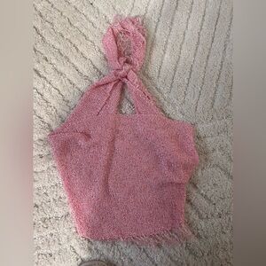 White fox Pink sparkly top